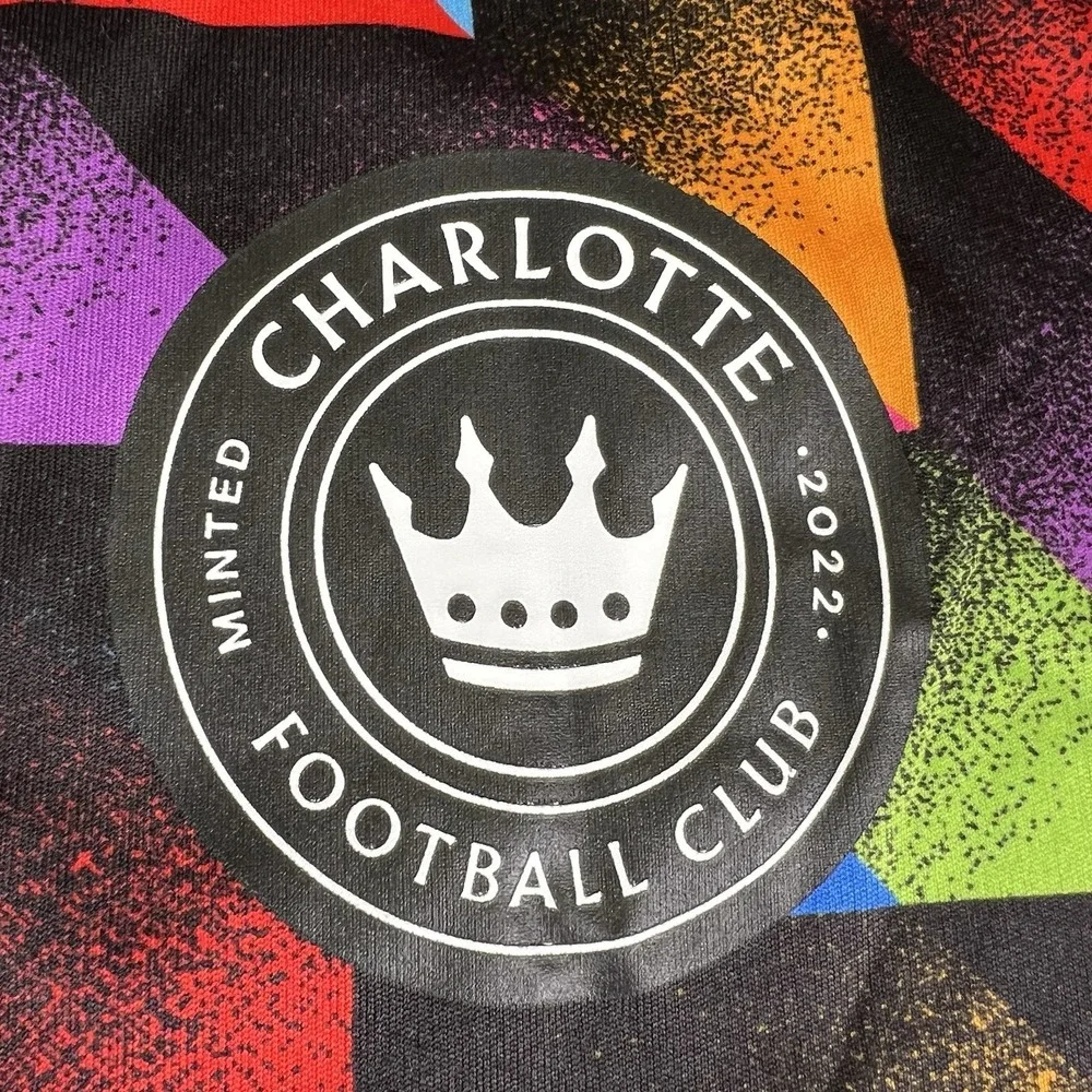 Adidas Charlotte FC Pride Pre Match Jersey Mens Large MLS Soccer Rainbow Top
